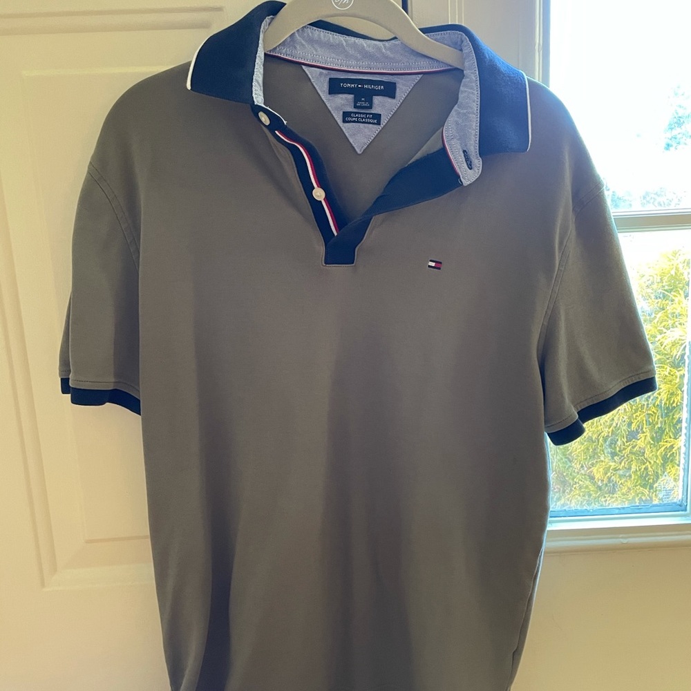 Tommy Hilfiger Polo - Olive + Navy/White Collar